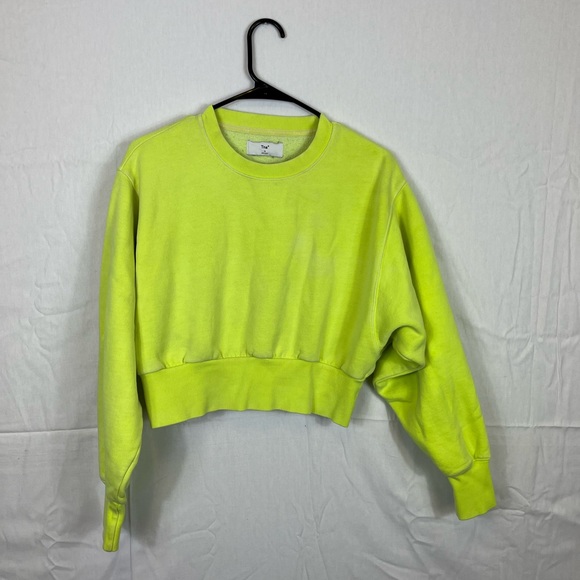 TNA Perkins Sweatshirt Neon Green Sz S - Picture 4 of 10